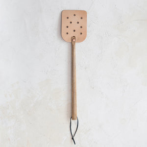 Buffalo Leather Fly Swatter with Mango Wood Handle