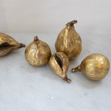 Load image into Gallery viewer, These lovely resin gold figs are the best to add a bit of an extra elegant touch to any decorative bowl. They come in five sizes and all are unique and different.   Dimensions:  XS- 2&quot;  S- 2 1/2&quot;  M- 3&quot;  L- 4&quot;  XL- 4 1/2&quot;    ***Sold Separately
