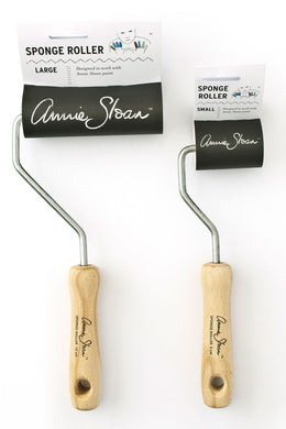 Our high quality Sponge Rollers are the perfect complement to the Annie Sloan Stencil collection. Available in Small and Large, they each feature an ergonomic wooden handle.  Refill sponge packs are also available in both sizes and contain seven replacement sponge heads per pack.  Small Sponge Roller head = 5cm  Large Sponge Roller head = 10cm